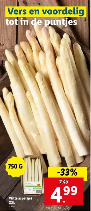 Lidl Witte Asperges XXL 750g aanbieding