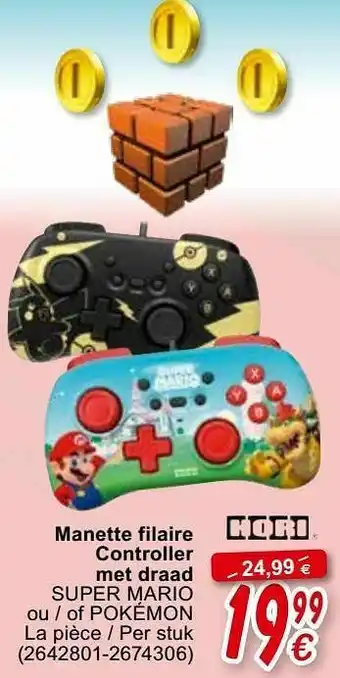 Cora Manette filaire controller met draad super mario ou - of pokémon aanbieding