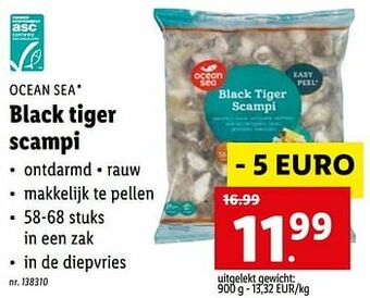 Lidl Black tiger scampi aanbieding
