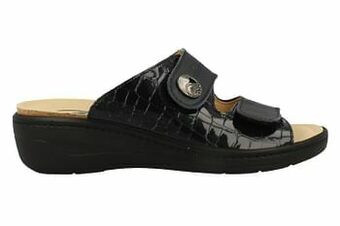 Berca Shoes Franken Schuhe Comfort Slipper Dames Volledig Leder/kurkvoetbed - Blauw aanbieding