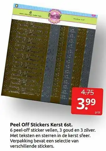 Boekenvoordeel Peel off stickers kerst aanbieding