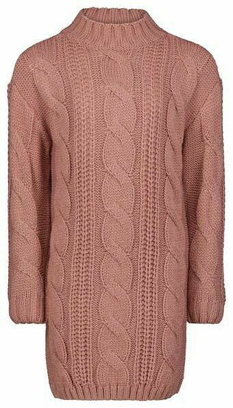 HEMA HEMA Kinderjurk Gebreid Kabels Roze (roze) aanbieding