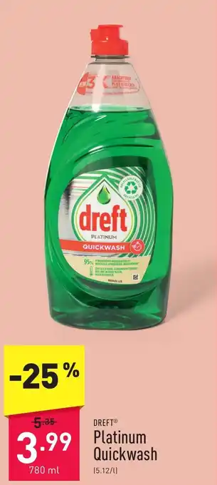 ALDI Dreft Platinum Quickwash 780mL aanbieding