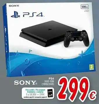 Cora Sony Ps4 500 gb aanbieding