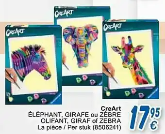 Cora Creart éléphant girafe ou zèbre olifant giraf of zebra aanbieding