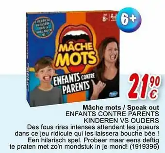 Cora Mâche mots - speak out enfants contre parents kinderen vs ouders aanbieding