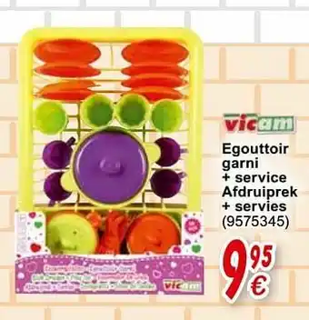 Cora Egouttoir garni + service afdruiprek + servies aanbieding