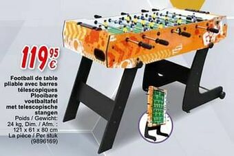 Cora Football de table pliable avec barres télescopiques plooibare voetbaltafel met telescopische stangen aanbieding