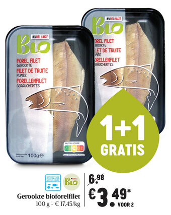Delhaize Gerookte bioforelfilet aanbieding