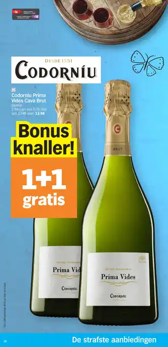 Albert Heijn Codorníu Prima Vides Cava Brut Spanje aanbieding