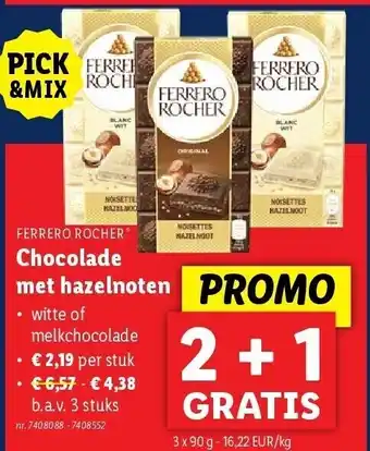 Lidl Chocolade met hazelnoten aanbieding