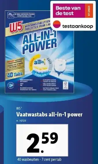 Lidl Vaatwastabs all-in-1 power aanbieding