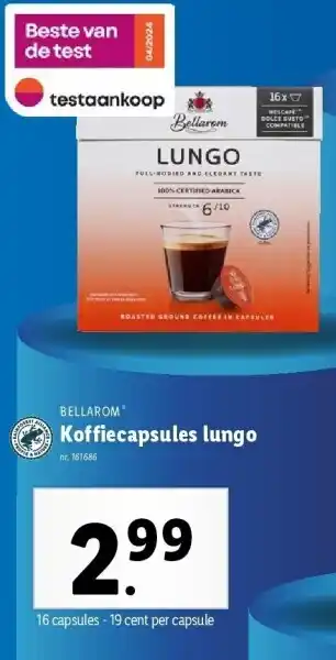 Lidl Koffiecapsules lungo aanbieding