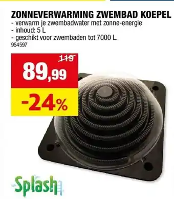Hubo ZONNEVERWARMING ZWEMBAD KOEPEL aanbieding