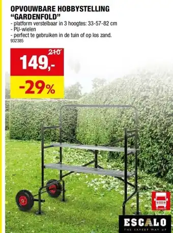 Hubo OPVOUWBARE HOBBYSTELLING “GARDENFOLD” aanbieding