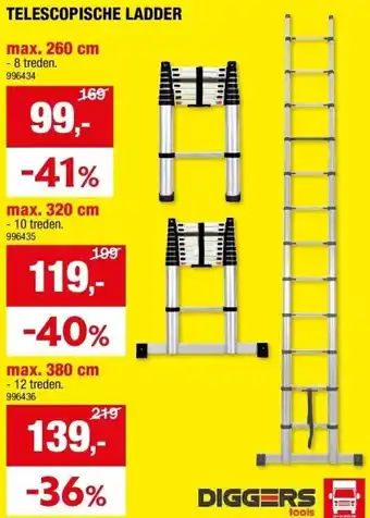 Hubo TELESCOPISCHE LADDER aanbieding