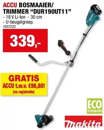 Hubo ACCU BOSMAAIER/ TRIMMER “DUR190UT11” aanbieding