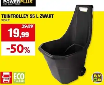 Hubo TUINTROLLEY 55 L ZWART aanbieding