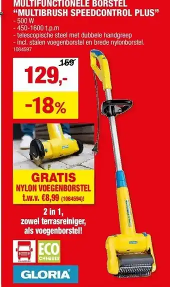 Hubo MULTIFUNCTIONELE BORSTEL “MULTIBRUSH SPEEDCONTROL PLUS” aanbieding