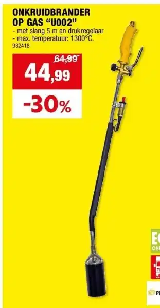 Hubo ONKRUIDBRANDER OP GAS “U002” aanbieding