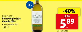 Lidl GIULIO PASOTTI Pinot Grigio delle Venezie IGP 12% vol. 1.5L nr. 125021 aanbieding