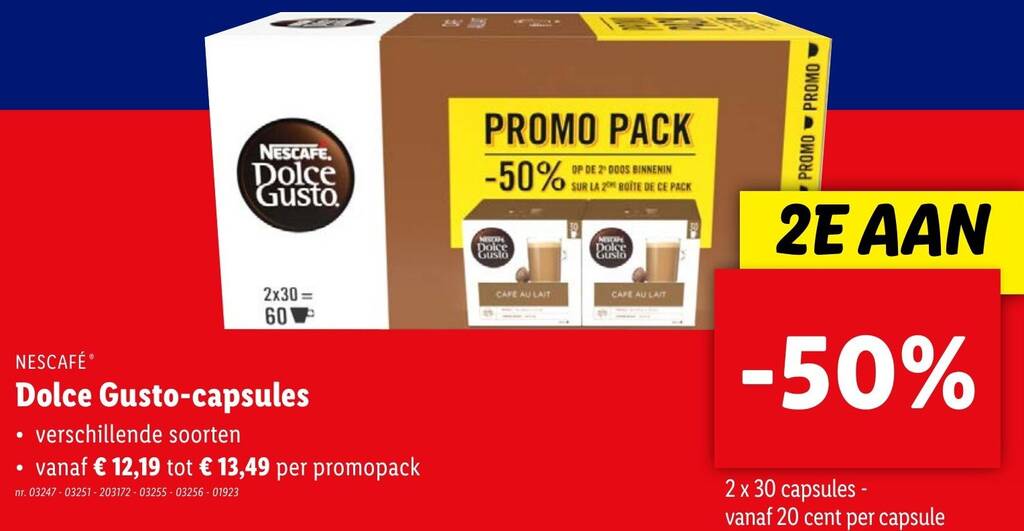 NESCAFE Dolce Gustocapsules promotie bij Lidl