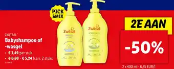 Lidl Zwitsal Babyshampoo of wasgel  2 x 400ml nr. 06673 aanbieding