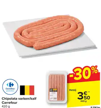 Carrefour Market Chipolata varken/kalf 420g aanbieding