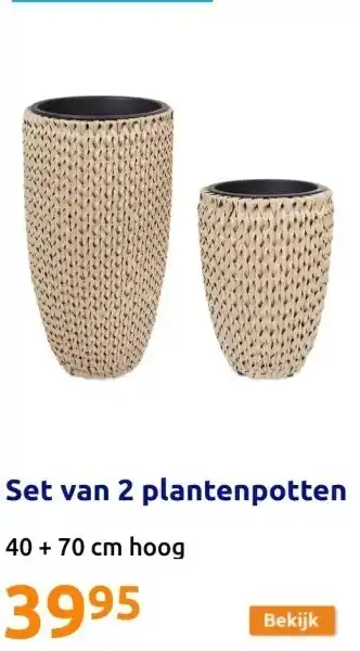 Action Set van 2 plantenpotten aanbieding