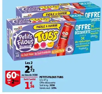 Auchan Petits Filous Tubs 12*37g aanbieding