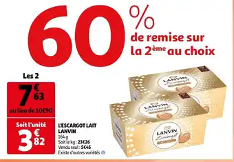 Auchan Lanvin L'Escargot Lait 164g aanbieding