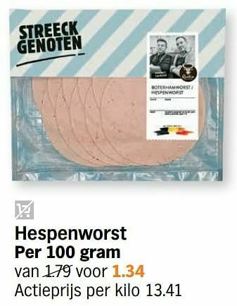 Albert Heijn Hespenworst aanbieding