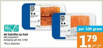 Albert Heijn Ah zalmfilet op huid aanbieding