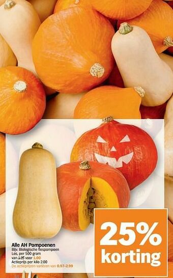 Albert Heijn Biologische flespompoen aanbieding