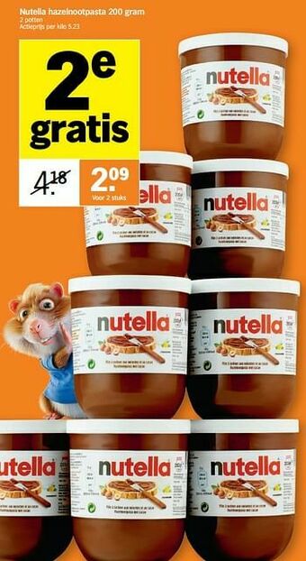 Albert Heijn Nutella hazelnootpasta aanbieding