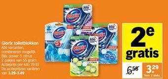 Albert Heijn Glorix toiletblokken power 5 citrus aanbieding