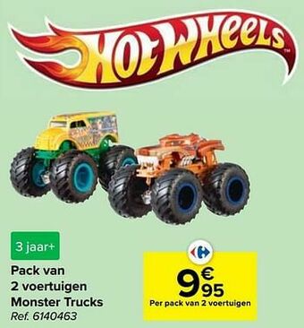 Carrefour Pack van 2 voertuigen monster trucks aanbieding