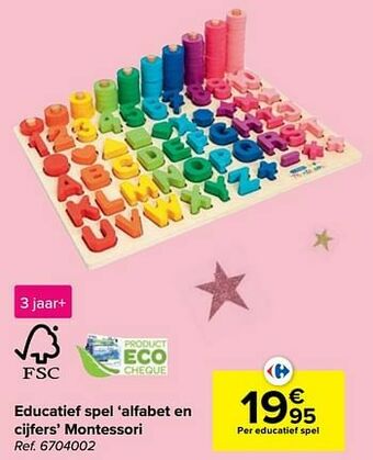 Carrefour Educatief spel alfabet en cijfers montessori aanbieding