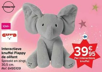Carrefour Interactieve knuffel flappy de olifant aanbieding