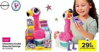 Carrefour Interactieve knuffel gotta go flamingo aanbieding