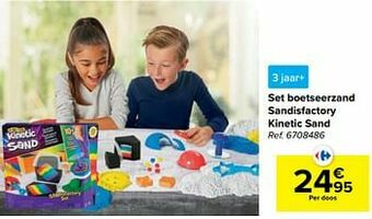 Carrefour Set boetseerzand sandisfactory kinetic sand aanbieding