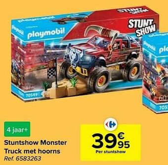 Carrefour Stuntshow monster truck met hoorns aanbieding