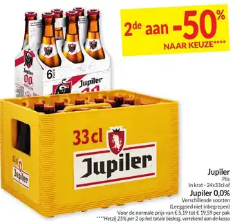 Intermarché Jupiler Pils In krat 24x33cl of Jupiler 0,0% aanbieding