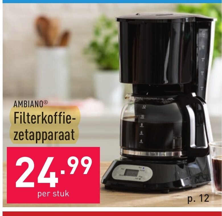 Ambiano FilterkoffieZetapparaat per stuk promotie bij ALDI