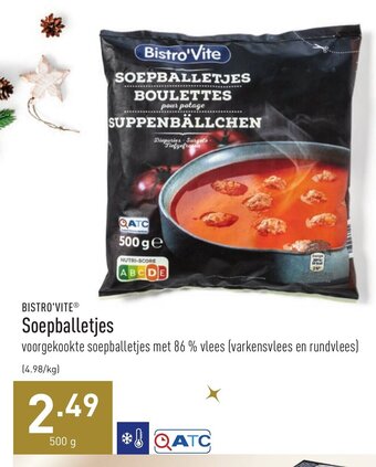 ALDI Bistro'Vite Soepballetjes 500g aanbieding
