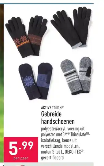 ALDI Active Touch Gebreide Handschoenen per paar aanbieding