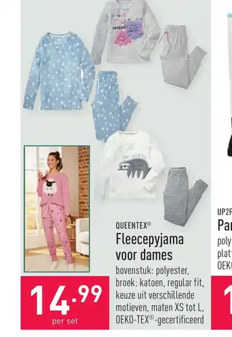 ALDI Queentex Fleecepyjama Voor Dames per set aanbieding