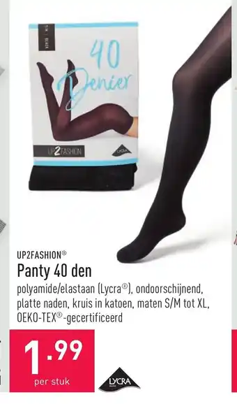 ALDI UP2Fashion Panty 40 Den per stuk aanbieding