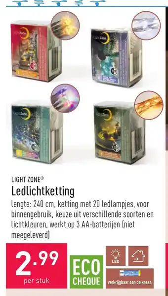 ALDI Light Zone Ledlichtketting per stuk aanbieding