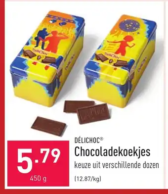 ALDI Delichoc Chocoladekoekjes 450g aanbieding